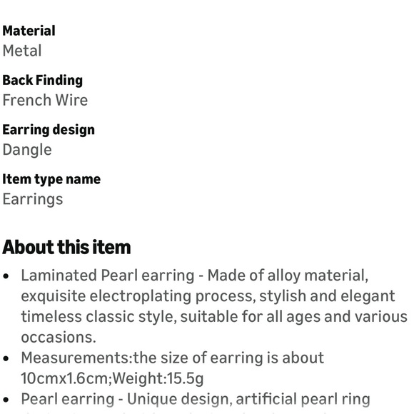 ( 0441) Elegant Pearl Drop Earrings - Picture 4 of 5